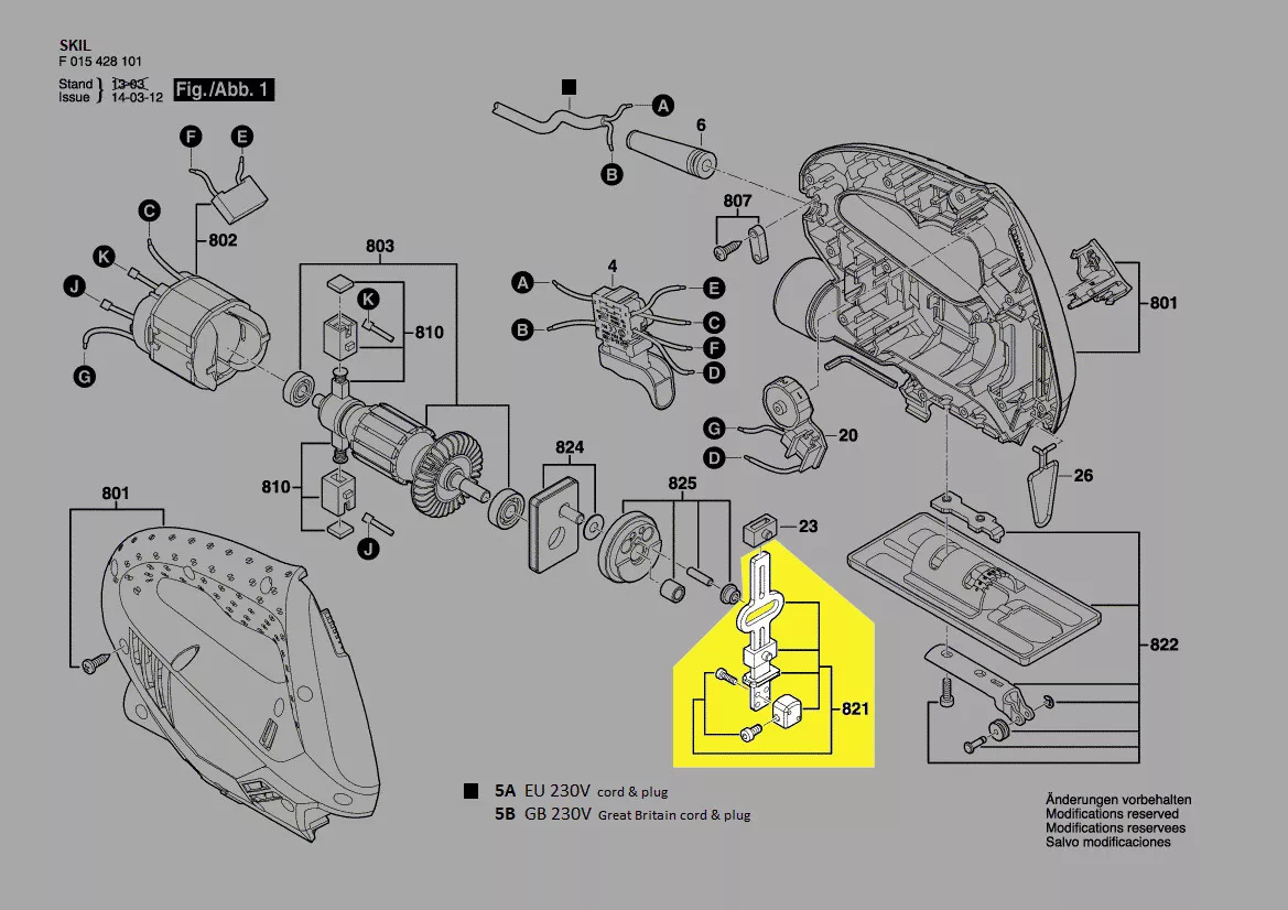 Tringle de course réf. 2610Z04324 Skil